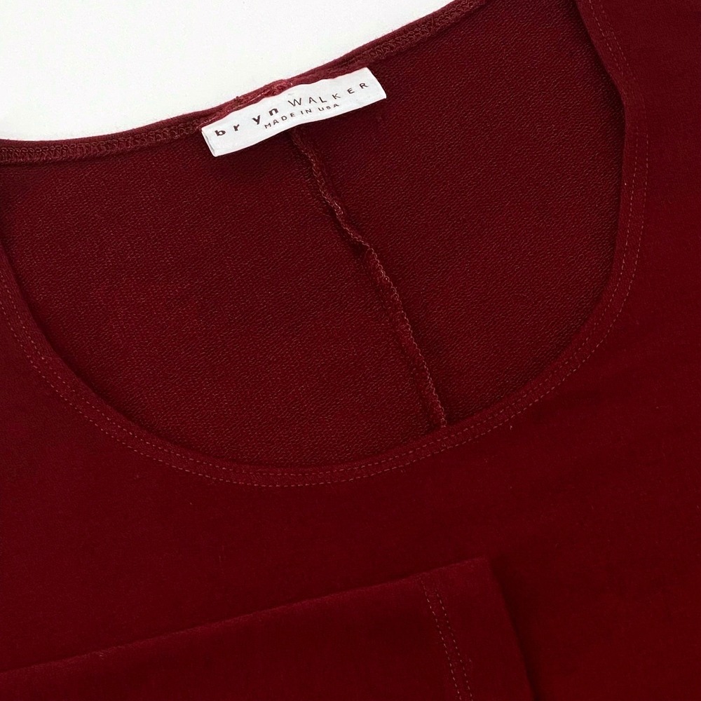 Bryn Walker Tunic Top‎ Medium Burgundy Siro High Low Dolman Sleeve Made in USA